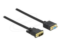 DeLock DVI 12+5 male to VGA female 1m Black