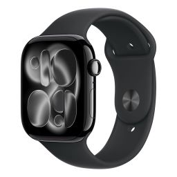 Apple Watch S11 GPS 46mm Jet Black Aluminium Case with Black Sport Band - M/L