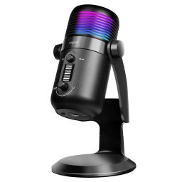 Logilink Microphone Cardioid NRC 192kHz@24bit RGB Light Streaming Podcast Studio Black