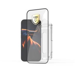 FIXED Rendkívül tartós, hosszú élettartamú edzett üveg pormentesítő applikátorral Apple iPhone 18 Pro Max/17 Pro Max készülékhez, fekete