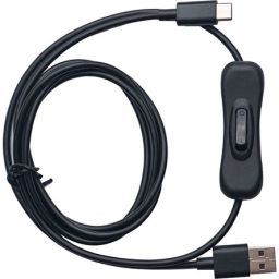 Obsbot USB-C -> USB-A 2.0 M/M adatkábel 1.5m fekete KI/BE kapcsolóval
