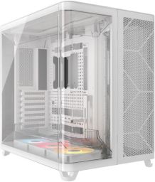 Corsair Air 5400 RS-R számítógépház - E-ATX, edzett üveg, 3db RS120-R ARGB ventilátor, 3 kamrás, fehér
