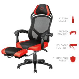 Trust GXT 706 Rona Gaming Chair with footrest Black/Red