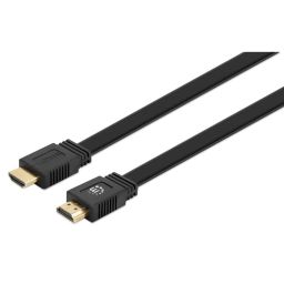 Manhattan Flat High Speed HDMI Cable with Ethernet Cable 10m Black