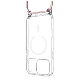 FIXED Nyakbaakasztható MagPure tok Apple iPhone 17 Pro Max telefonhoz, rózsaszín
