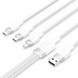 Vention USB 2.0 A Male to 3-in-1 USB-C & Lightning & Micro-B Male 3A Cable 1,5m White