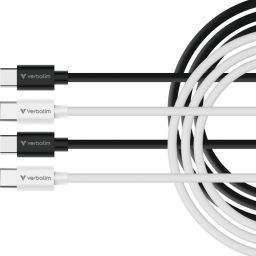 Verbatim Essentials Sync & Charge USB-C to USB-C 60W Cables 1m 2/pack Black/White