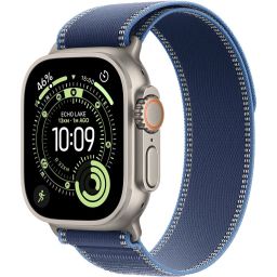 Apple Watch Ultra 3 Cellular 49mm Natural Titanium Case with Blue/Bright Blue Trail Loop M/L