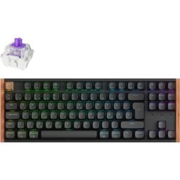 Keychron K8 HE Bluetooth / vezeték nélküli magyar Gateron double-rail magnetic nebula mechanikus billentyűzet fekete (Bo