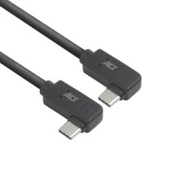 ACT USB 3.0 60W USB Type-C (left/right angled) to USB Type-C (left/right angled) Cable 0,5m Black