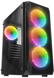 Everest Számítógépház - X-RACER (fekete; üveg; ATX; alsó táp; 4x120mm RGB, 1xUSB3.0 + 2xUSB2.0)