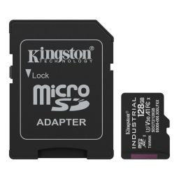 Kingston 128GB microSDXC Class 10 CL10 U3 V30 A1 Industrial + adapterrel
