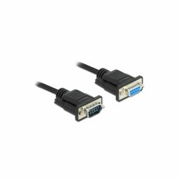 DeLock RS-232 Cable Serial D-Sub9 male to female with narrow plug housing 0,5m Black