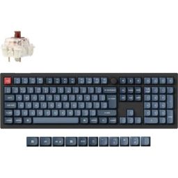 Keychron V6 Max Hot-swap, RGB backlight, Knob, Brown Switch ISO HU billentyűzet fekete
