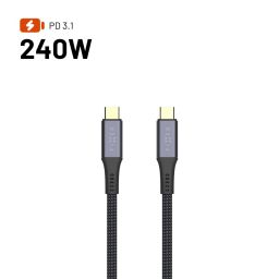 FIXED USB-C/USB-C PD 3.1 USB4 Gen3 40Gbps 8K60Hz 240W kábel, 0,35m fekete