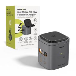 Mobile Origin 100W Qi2 25W Foldable Charger PW37 MagSafe Compatible Space Gray