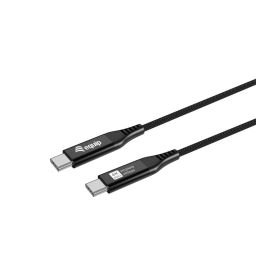 EQuip USB4 Ultra Slim Cable USB-C Male to USB-C Male 1.2m 40Gbps PD 3.1 240W 8K/60Hz Thunderbolt 3/4 Compatible Black