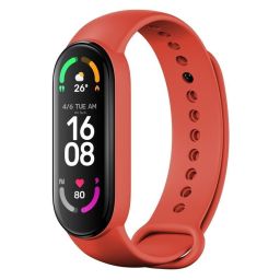FIXED szilikon szíj Xiaomi Mi Band 5/Mi Band 6 okosórákhoz, piros