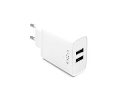 FIXED hálózati USB töltő, 2 db USB kimenet, 15W Smart gyors töltés, Fehér