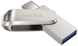 SanDisk Pendrive - 64GB Dual Drive Luxe (150MB/s, Type-C, USB 3.1 Gen 1, ezüst)