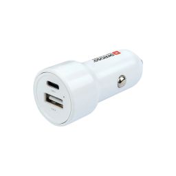 SKROSS 1xUSB-A 1xUSB-C PD 65W autós töltő White