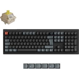 Keychron V6 Ultra 8K Bluetooth / vezeték nélküli magyar Silk POM Banana mechanikus billentyűzet fekete