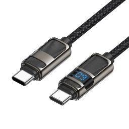 Hoco U137 USB-C to USB-C charging data cable with display 1,2m Black