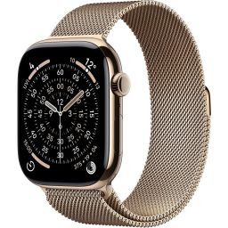 Apple Watch S11 Cellular 46mm Gold Titanium Case with Gold Milanese Loop S/M