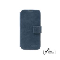 FIXED ProFit oldalra nyíló telefontok kézzel varrott valódi bőr, Samsung Galaxy A36 5G készülékhez, kék