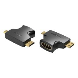Vention AGFB0 2in1 HDMI and MiniHDMI/MircoHDMI Adapter Black