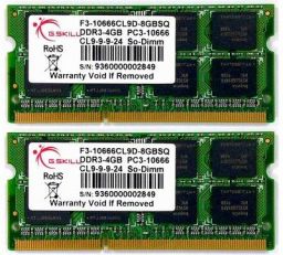 G.SKILL 8GB DDR3 1333MHz Kit(2x4GB) SODIMM