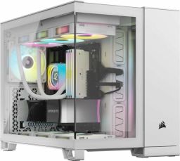 CORSAIR 2500X Tempered Glass mATX Mid-Tower számítógépház, fehér