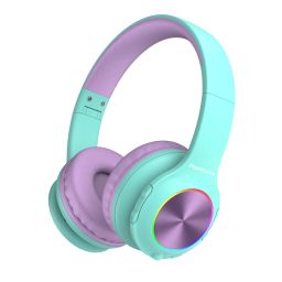 PowerLocus PLED Bluetooth fejhallgató gyerekeknek, kékeszöld/lila