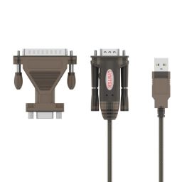Unitek USB to Serial RS232 Cable with DB9F to DB25M Adapter 1,5m Transparent