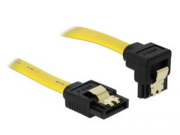 DeLock SATA 3 Gb/s Cable straight to downwards angled 10cm Yellow