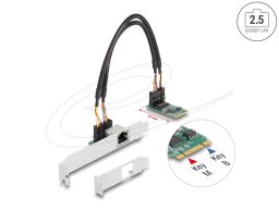 DeLock M.2 Key B+M 1 x RJ45 2,5 Gigabit LAN