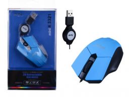 Vezetékes egér csévélő funkcióval kék