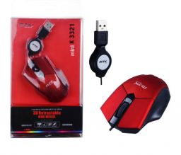 Vezetékes egér csévélő funkcióval piros