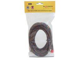 DeLock Cable High Speed HDMI with Ethernet – HDMI A male > HDMI A male angled 4K 5m