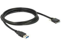 DeLock Cable USB 3.0 type A male > USB 3.0 type Micro-B male with screws 2m