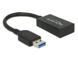 DeLock Converter USB 3.1 Gen 2 Type-A male > USB Type-C female Active Black 15cm