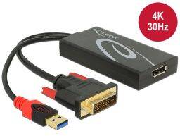 DeLock DVI-D (Dual Link) male > Displayport 1.2 female Adapter Black
