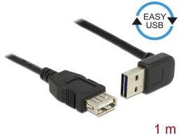 DeLock Extension cable EASY-USB 2.0 Type-A male angled up / down > USB 2.0 Type-A female 1m Black