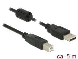 DeLock USB 2.0 Type-A male > USB 2.0 Type-B male 5m Black Cable