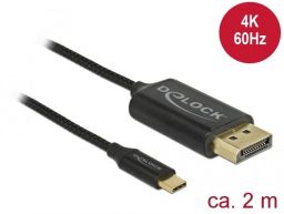 DeLock USB cable Type-C to DisplayPort (DP Alt Mode) 4K 60 Hz 2m coaxial