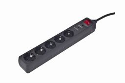 Gembird Surge protector 5 sockets 1,5m Black