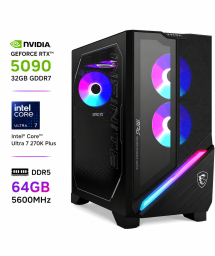 MSI MPG Infinite X3 AI / NVIDIA GeForce RTX 5090 32GB / Intel Core Ultra 7 270K Plus / 64GB DDR5 5600MHz