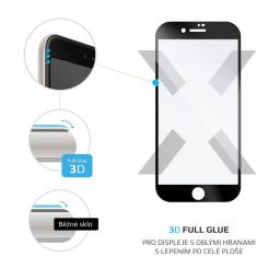 FIXED Tempered glass screen protector 3D Full-Cover for Apple iPhone 6/6S/7/8/SE (2020), full glue, black, 0.33 mm