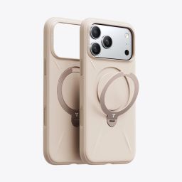 Torras Ostand Q3 Silicone case for iPhone 17 Pro Dessert Gold