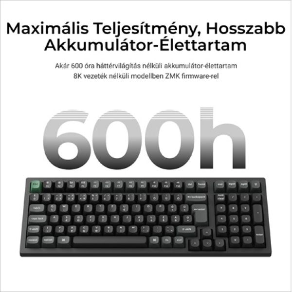 Keychron K4 Ultra 8K Bluetooth / vezeték nélküli magyar Apex Red mechanikus billentyűzet fekete